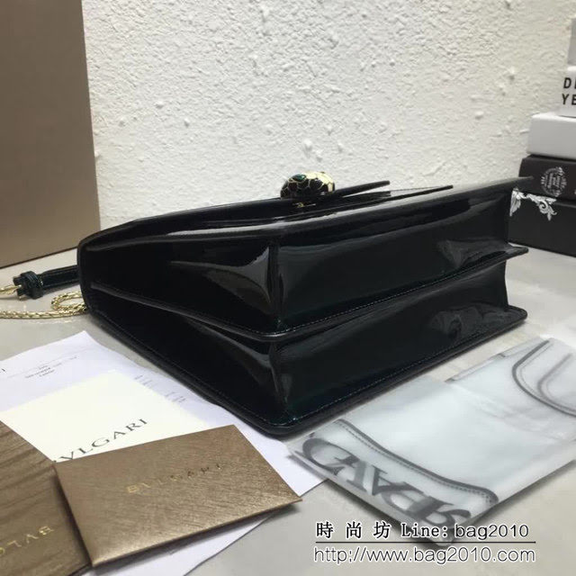 BVLGARI寶格麗 3層大號蛇頭包 頂級漆皮 手提單肩斜挎包 38629 FYD1401